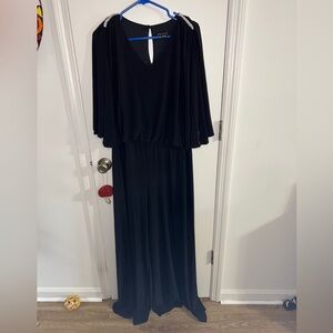 Elegant Silky Black Jumpsuit by S. Levine size XL